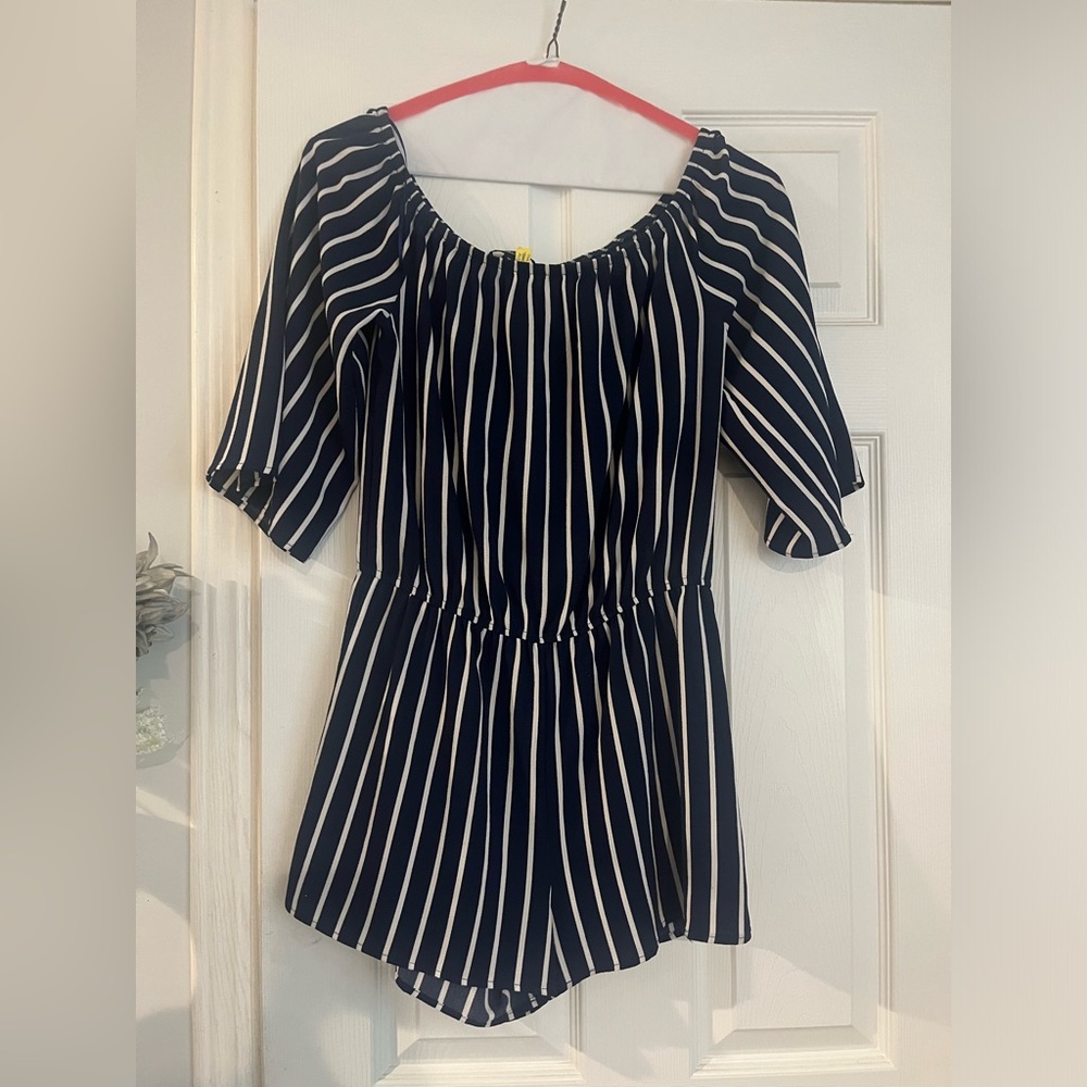Romper medium size blue stripe